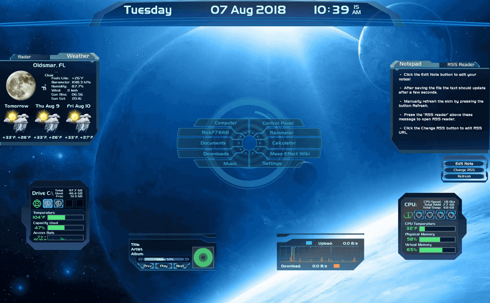 rainmeter themes 2021